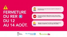 Fermeture du RER B du 12 au 14 août